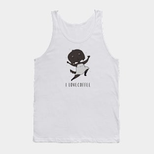 i love coffee funny cute dog Tank Top